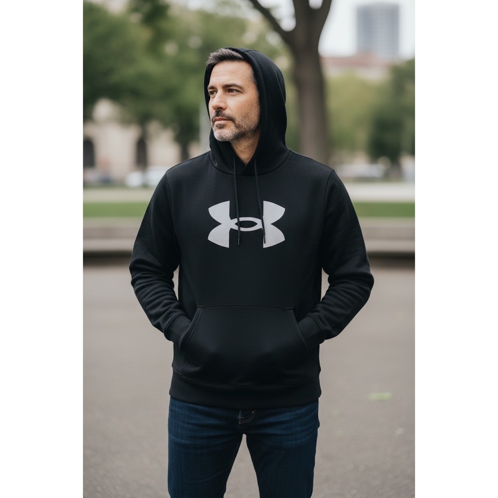 Under Armour Men's Black and Silver Sweater